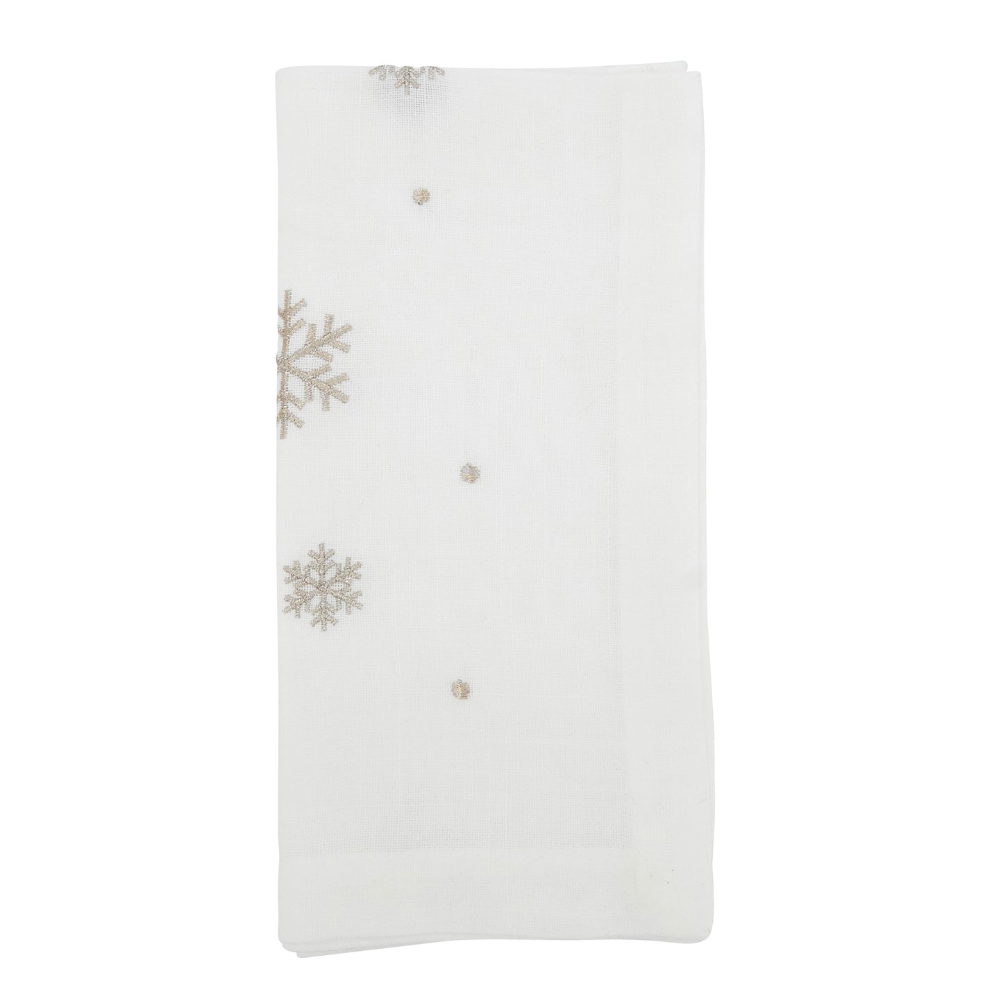 Gold Embroidered Snowflake Napkins 100% Polyester, 20 Inch Square (4 pcs.)