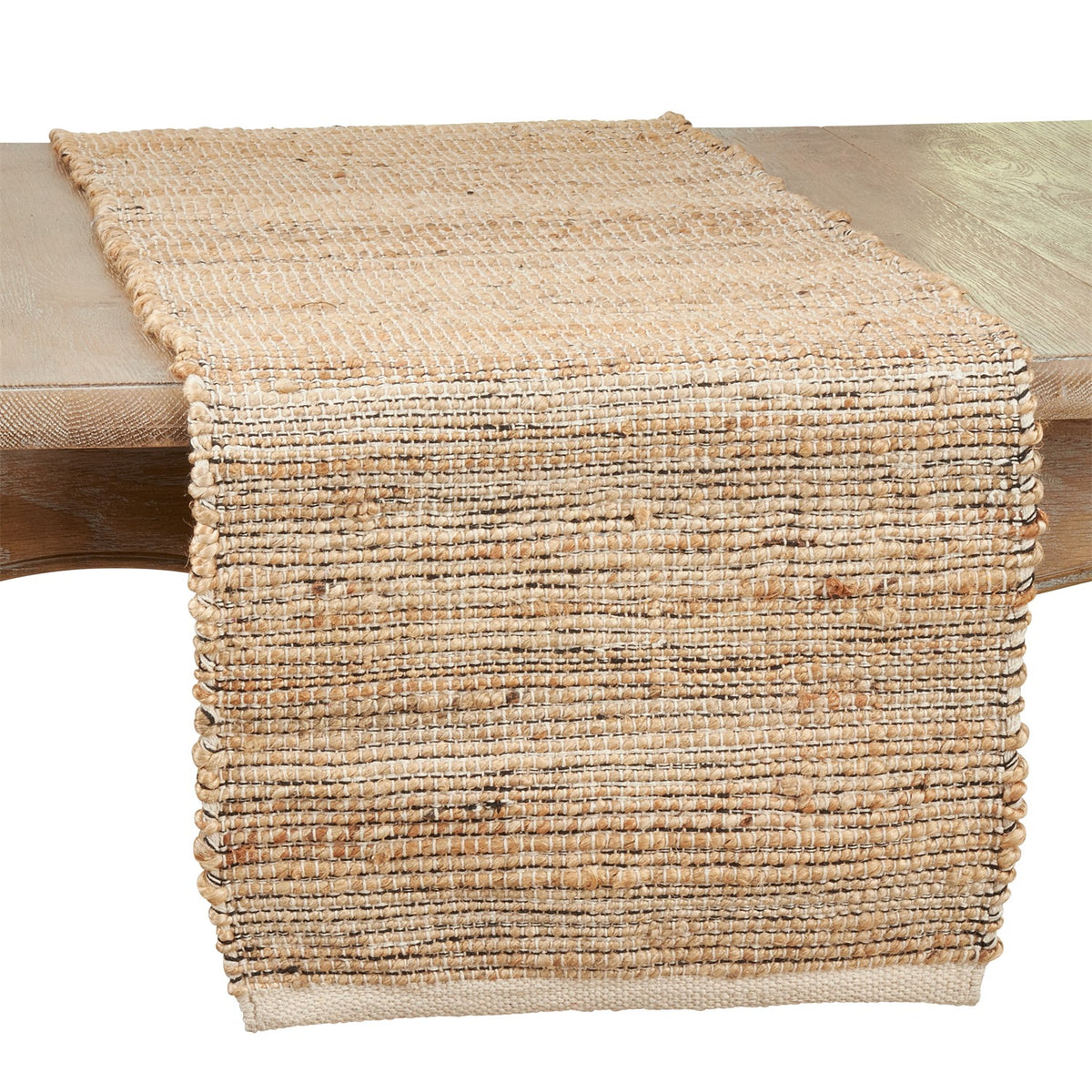Everyday / All Season Natural Beige Chindi Table Runner, 80% jute, 20% cotton