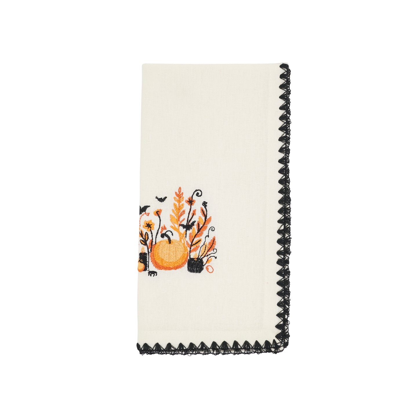 Black Halloween Town Napkins 100% cotton, 18 Inch Square (4 pcs.)
