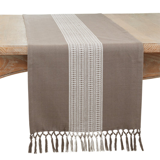 Everyday / All Season Grey Stripe Table Runner, 100% cotton