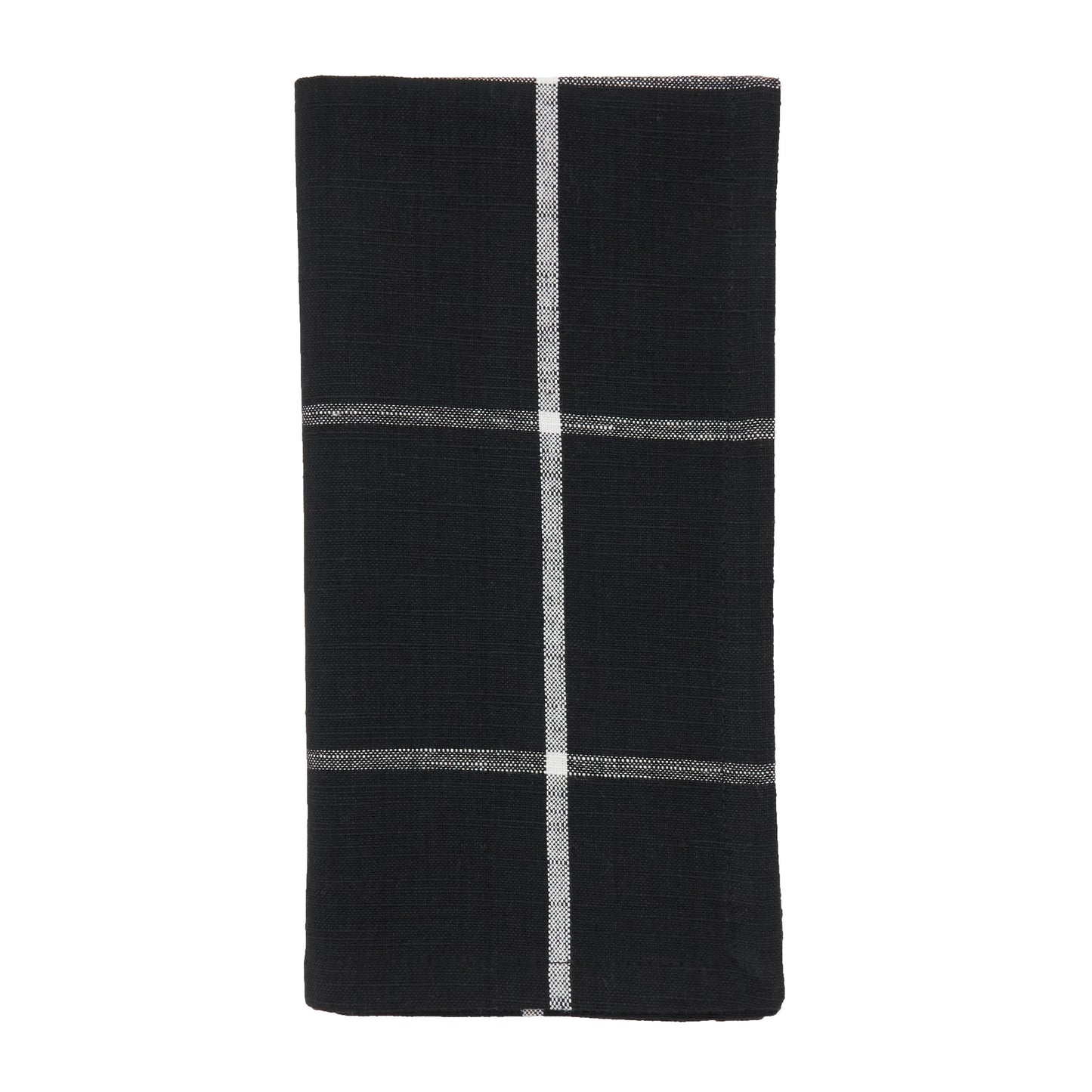 Black Plaid Napkins 100% cotton, 20 Inch Square (4 pcs.)