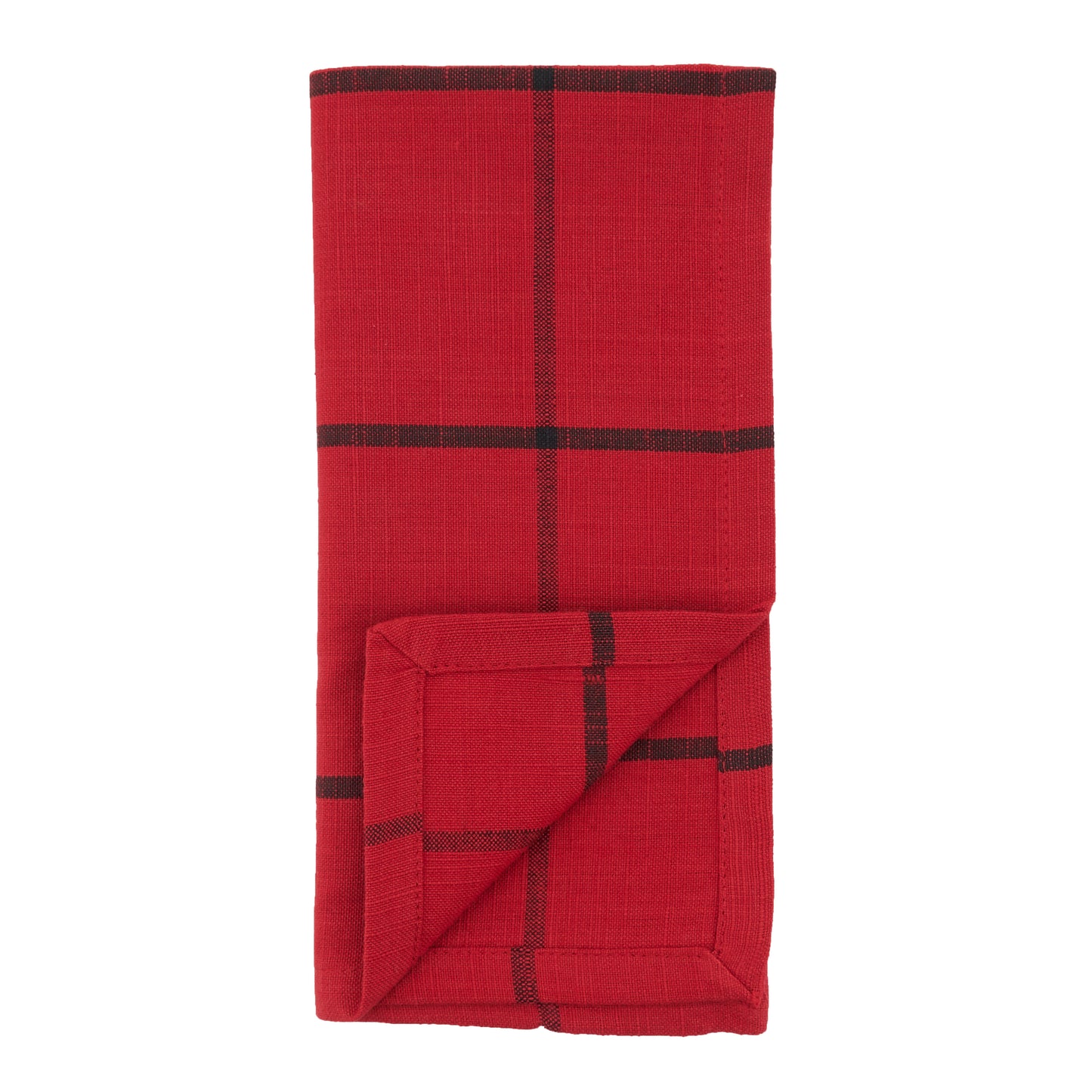 Red Plaid Napkins 100% cotton, 20 Inch Square (4 pcs.)