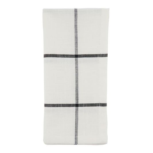 White Plaid Napkins 100% cotton, 20 Inch Square (4 pcs.)