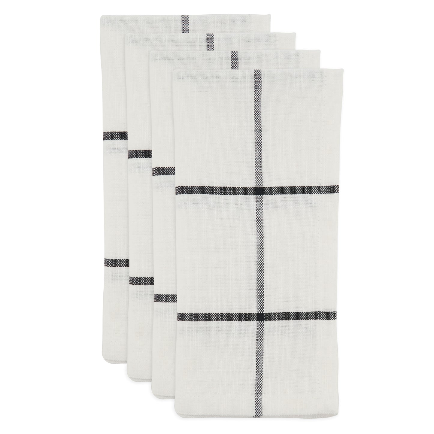 White Plaid Napkins 100% cotton, 20 Inch Square (4 pcs.)