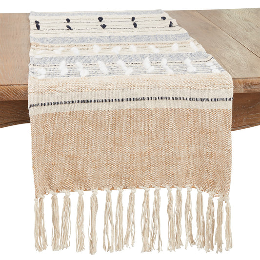 Everyday / All Season Multi Woven Striped Table Runner, 100% cotton