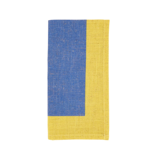 Blue Color Band Border Napkins 85% polyester - 15% linen, 20 Inch Square (4 pcs.)