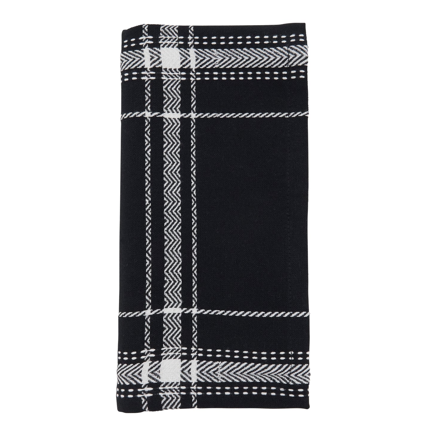 Black Plaid Napkins 100% cotton, 20 Inch Square (4 pcs.)