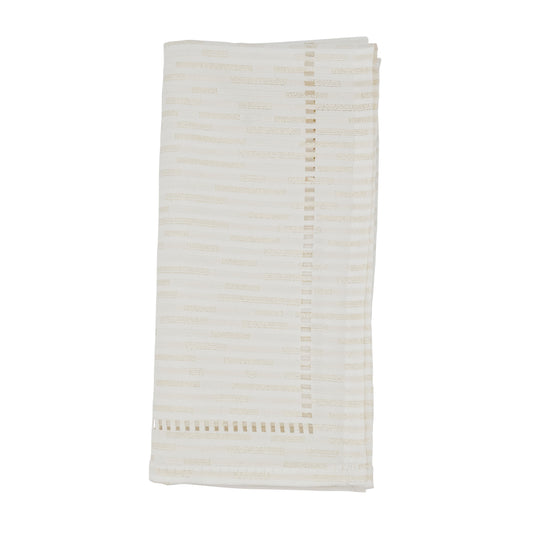 Ivory Hemstitched Design Napkins 100% Polyester, 20 Inch Square (12 pcs.)
