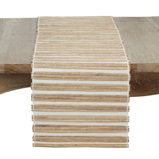 Everyday / All Season Natural Beige Water Hyacinth Table Runner, 100% water hyacinth