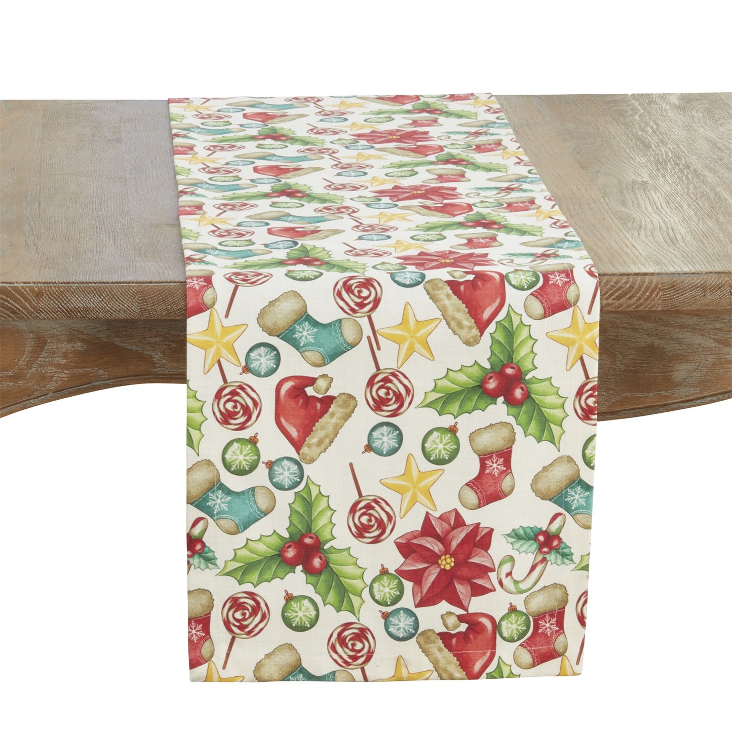 Christmas Multi Christmas Table Runner, 100% cotton