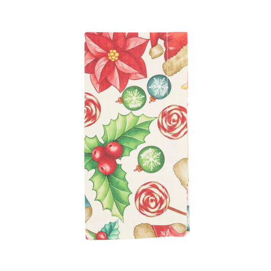 Multi Christmas Napkins 100% cotton, 20 Inch Square (4 pcs.)