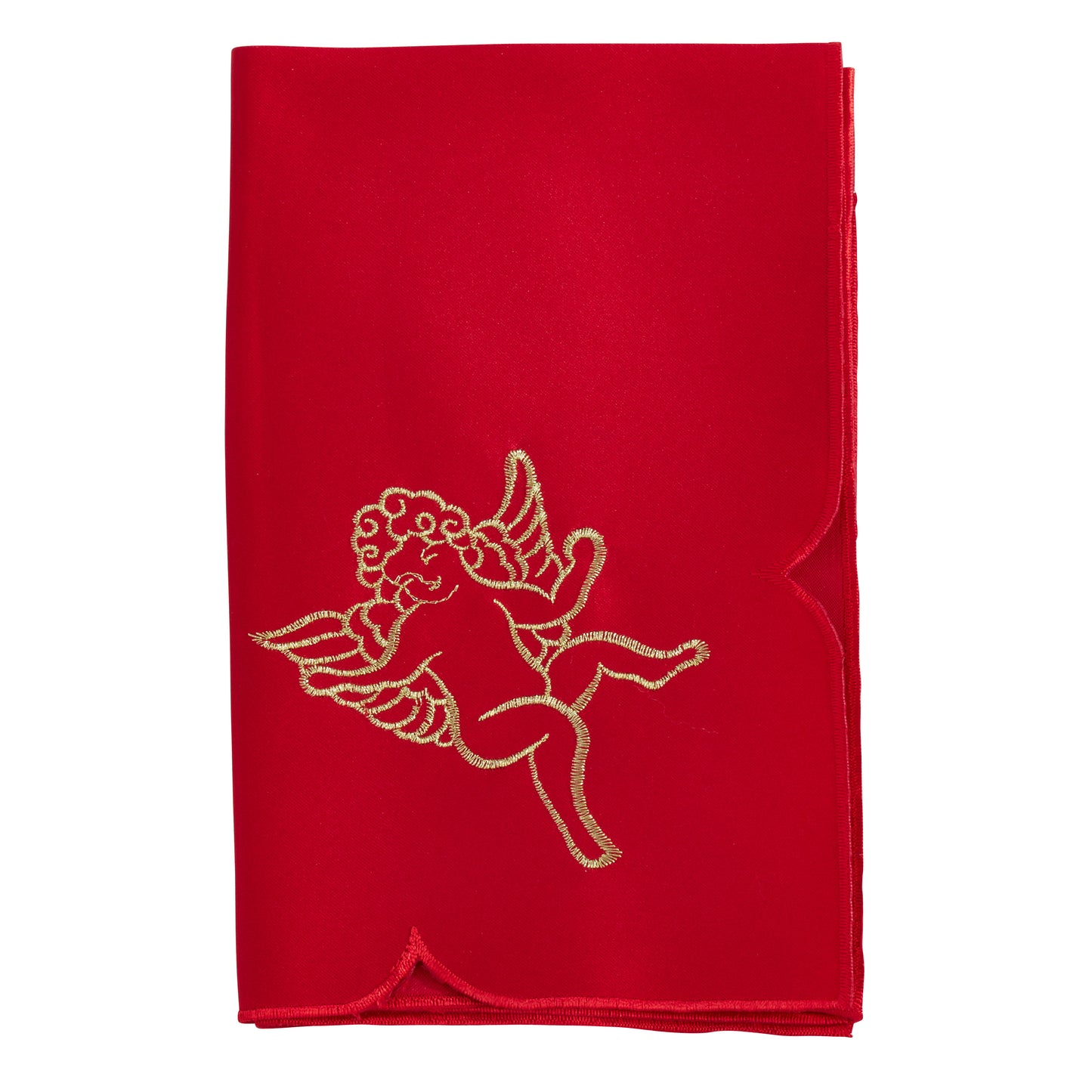 Red Embroidered Cupid Napkins 100% polyester, 20 Inch Square (4 pcs.)