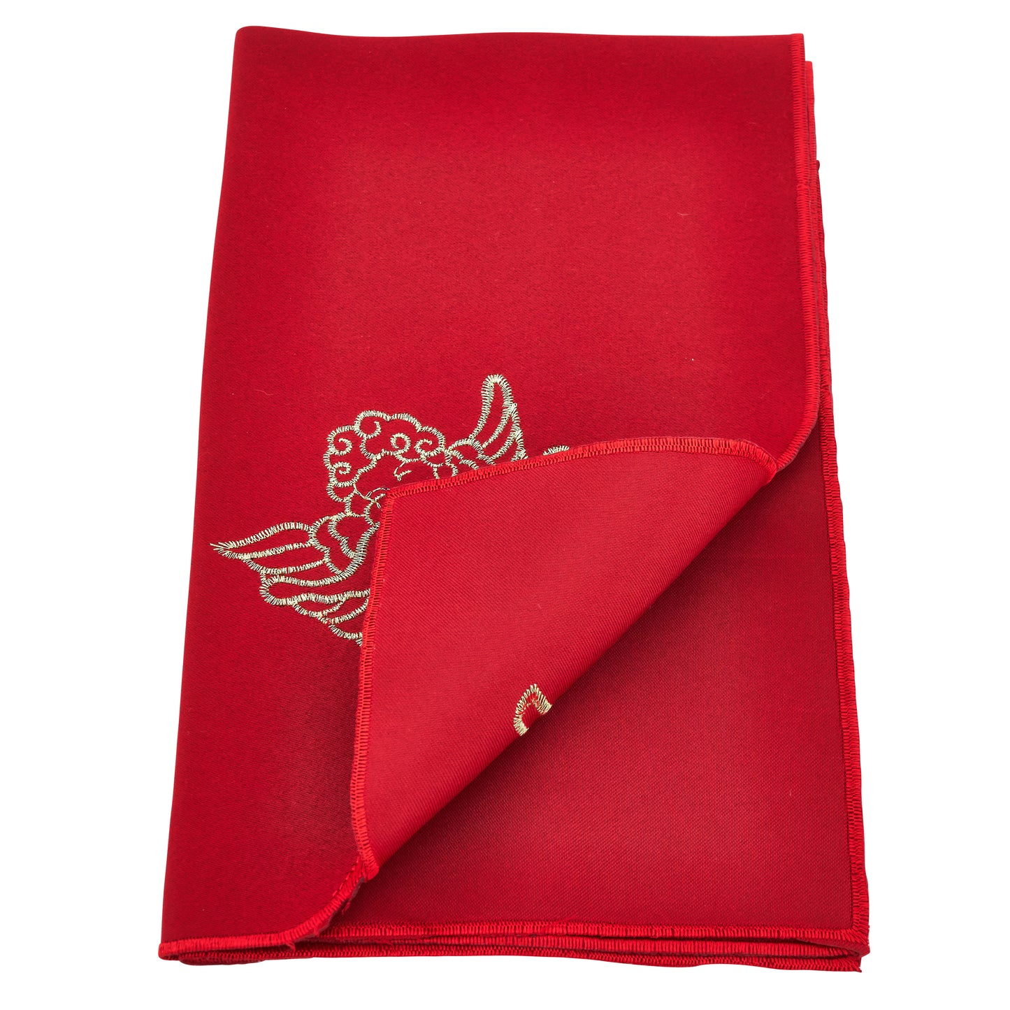 Red Embroidered Cupid Napkins 100% polyester, 20 Inch Square (4 pcs.)