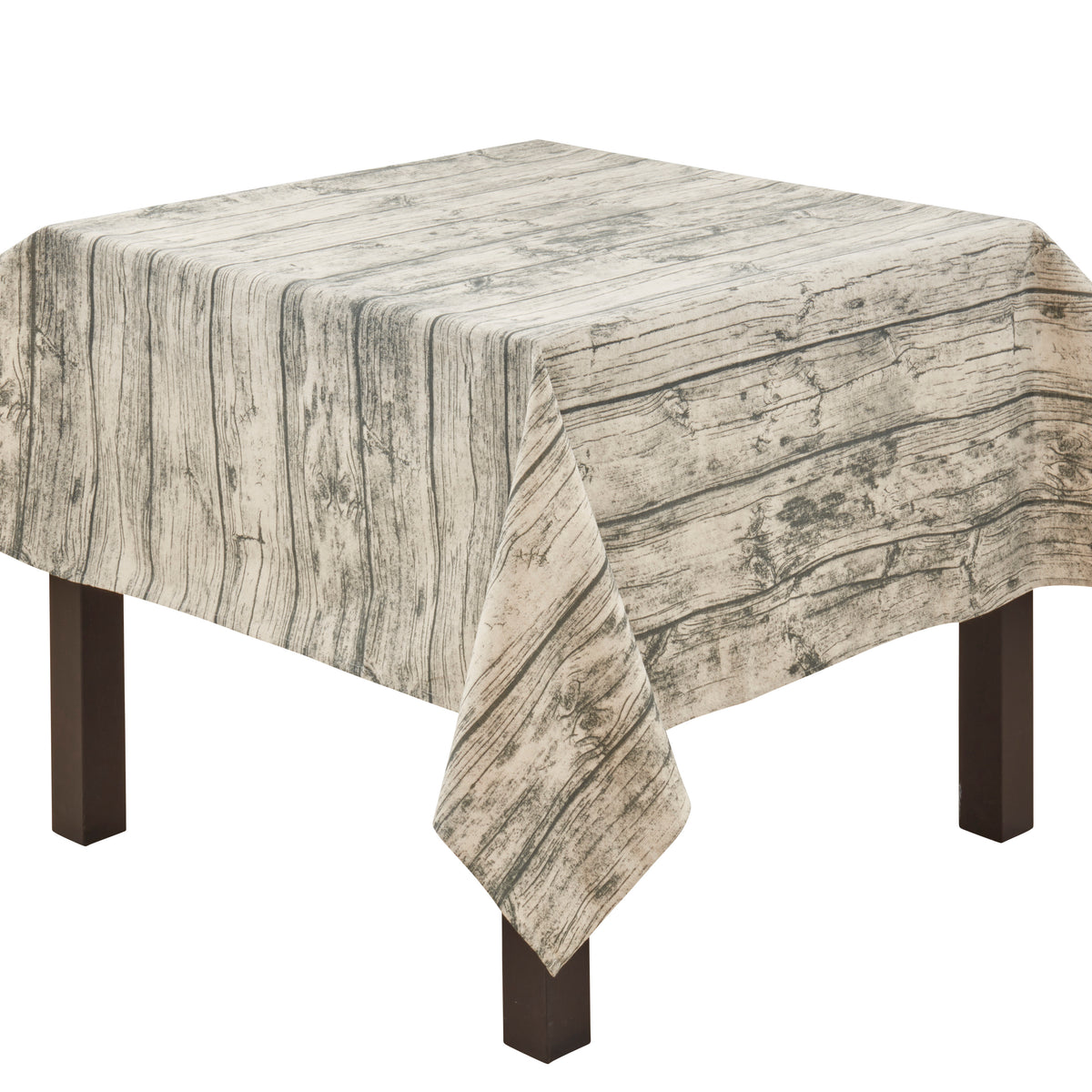 Natural Beige  Printed Wood Tablecloth  60% cotton - 40% polyester
