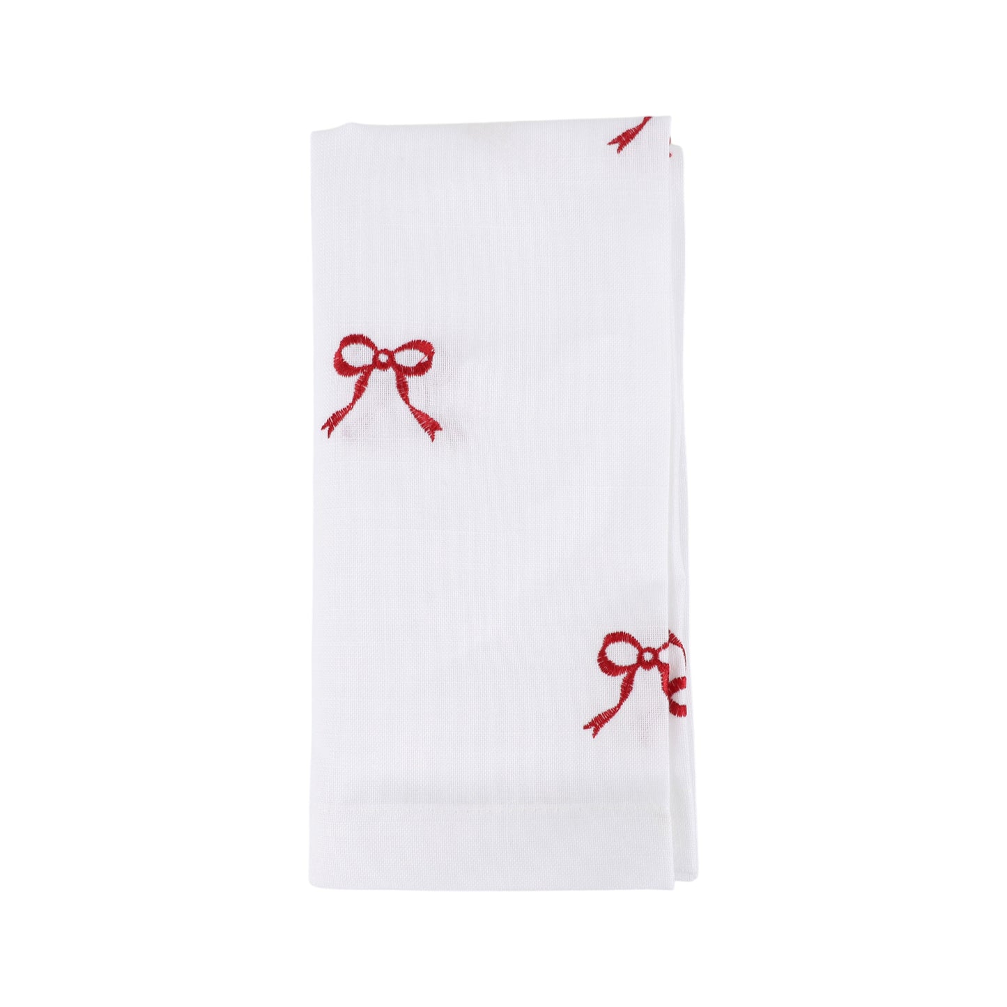 Red Embroidered Bows Napkins 100% polyester, 20 Inch Square (4 pcs.)