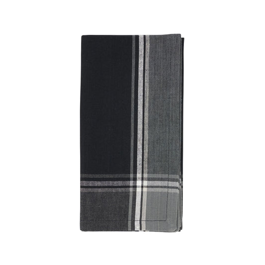 Black Stripe Border Napkins 100% cotton, 20 Inch Square (4 pcs.)