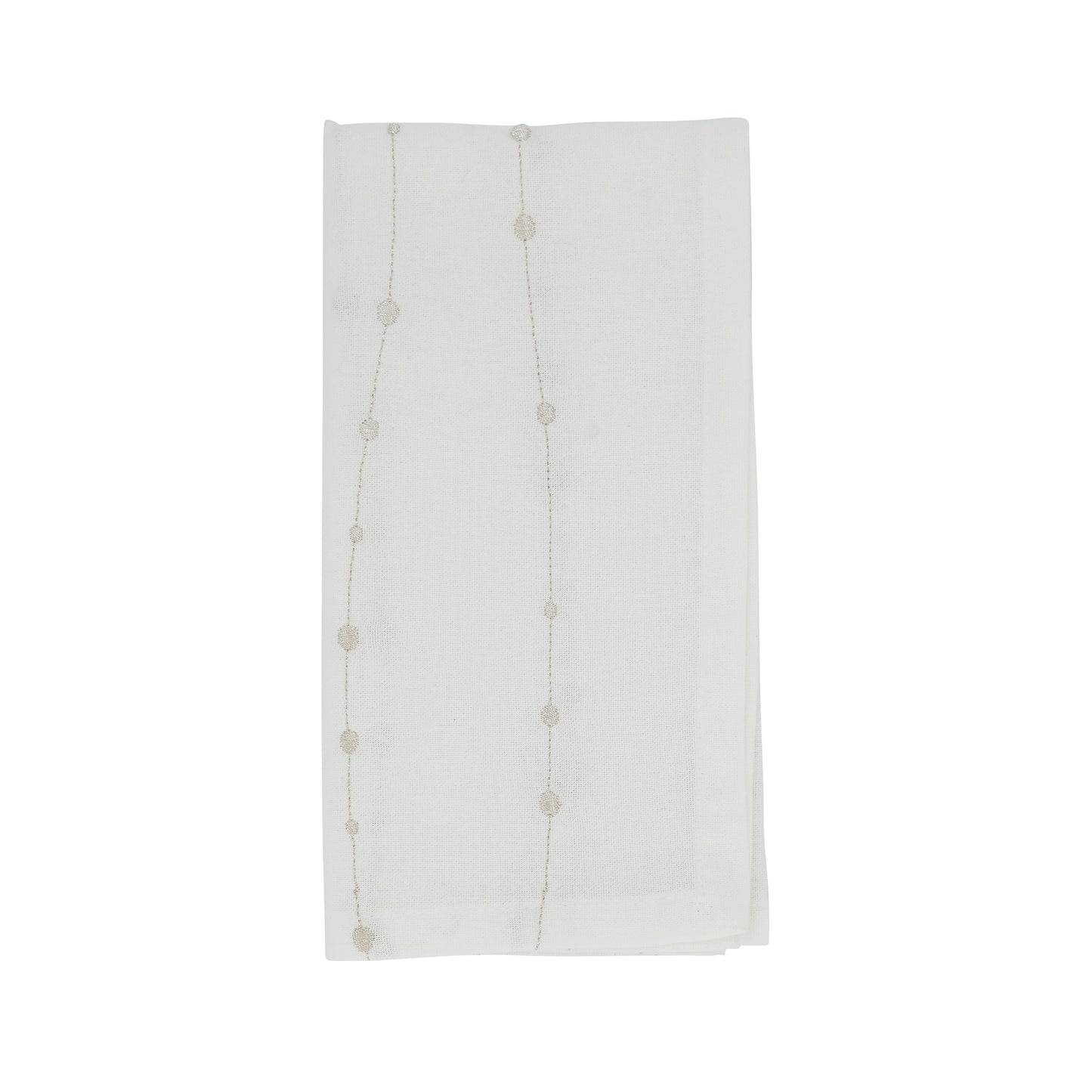 Silver Embroidered Design Napkins 100% cotton, 20 Inch Square (4 pcs.)