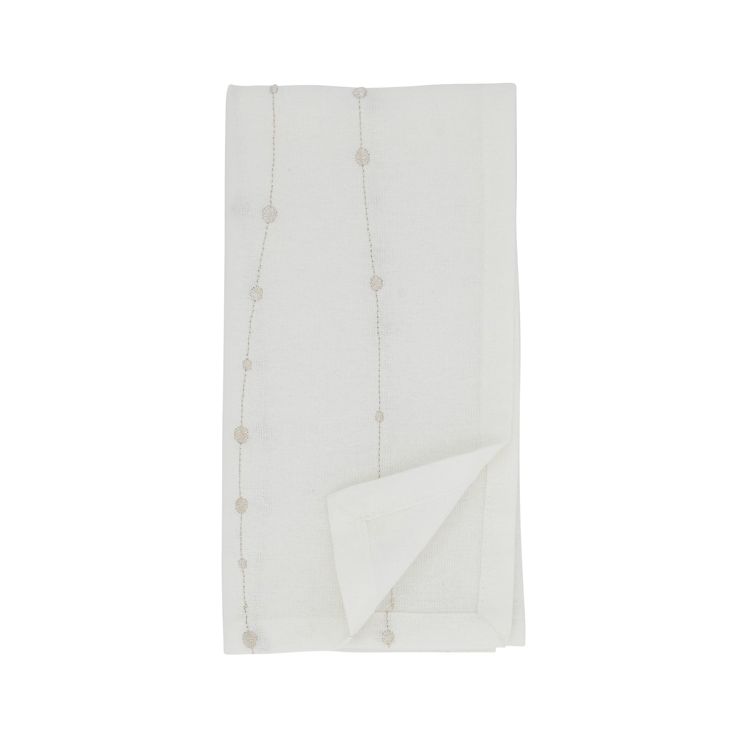 Silver Embroidered Design Napkins 100% cotton, 20 Inch Square (4 pcs.)