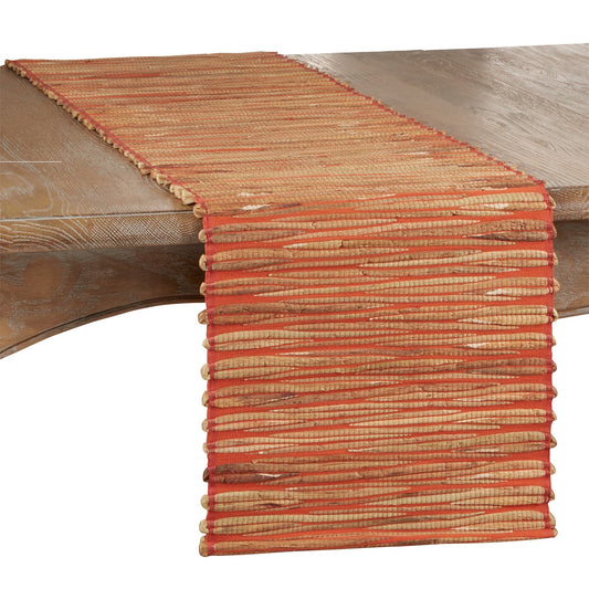 Everyday / All Season Orange Water Hyacinth Table Runner, 100% water hyacinth