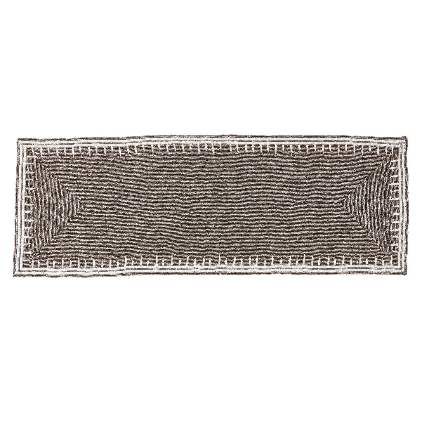 Everyday / All Season Pewter Beaded Table Runner, glass beads - acrylic beads - back: polyester