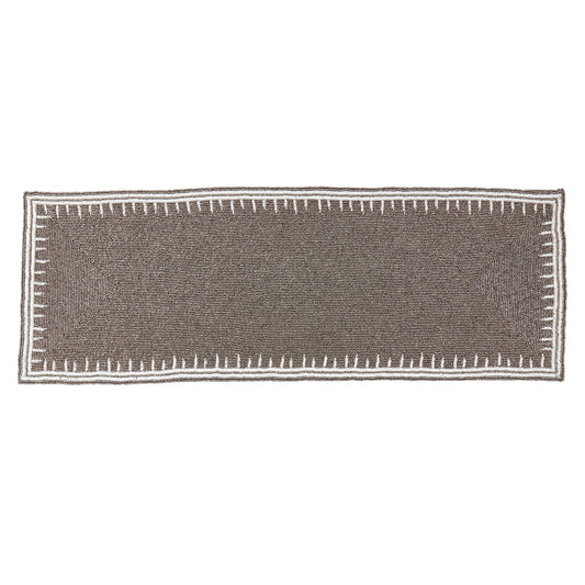 Everyday / All Season Pewter Beaded Table Runner, glass beads - acrylic beads - back: polyester