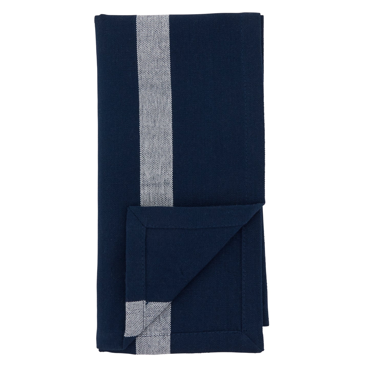 Navy Blue Banded Napkins 100% cotton, 20 Inch Square (4 pcs.)