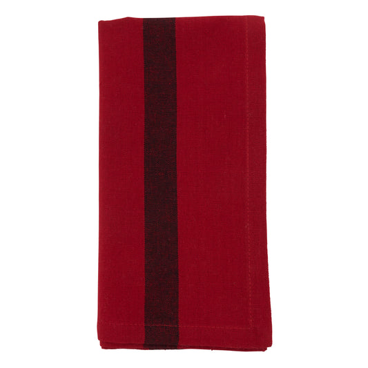 Red Banded Napkins 100% cotton, 20 Inch Square (4 pcs.)