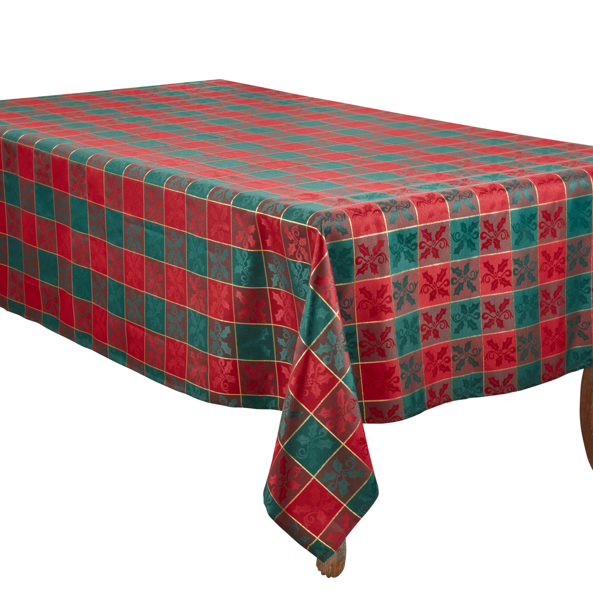 Red/Green  Plaid Design Tablecloth  100% Polyester