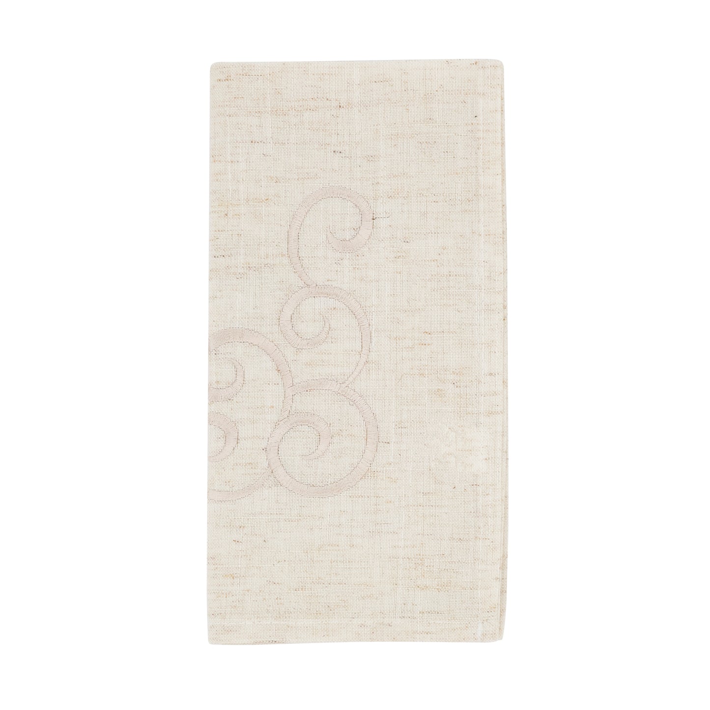 Natural Embroidered Design Napkins 80% polyester - 20% linen, 20 Inch Square (4 pcs.)