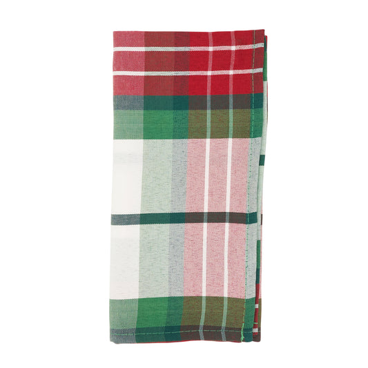 Multi Plaid Design Holiday Napkins 100% Polyester, 20 Inch Square (4 pcs.)