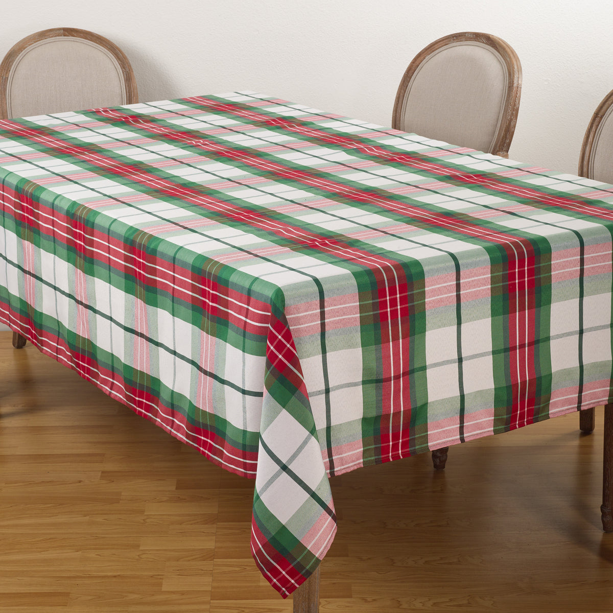 Multi  Plaid Design Holiday Tablecloth  100% polyester
