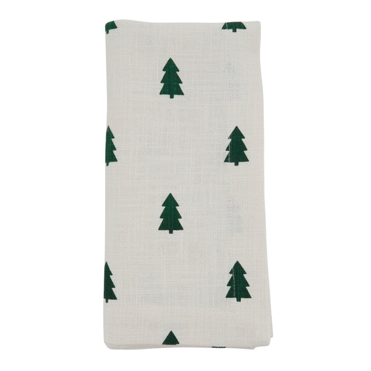 Ivory Christmas Tree Napkins 100% cotton, 20 Inch Square (4 pcs.)