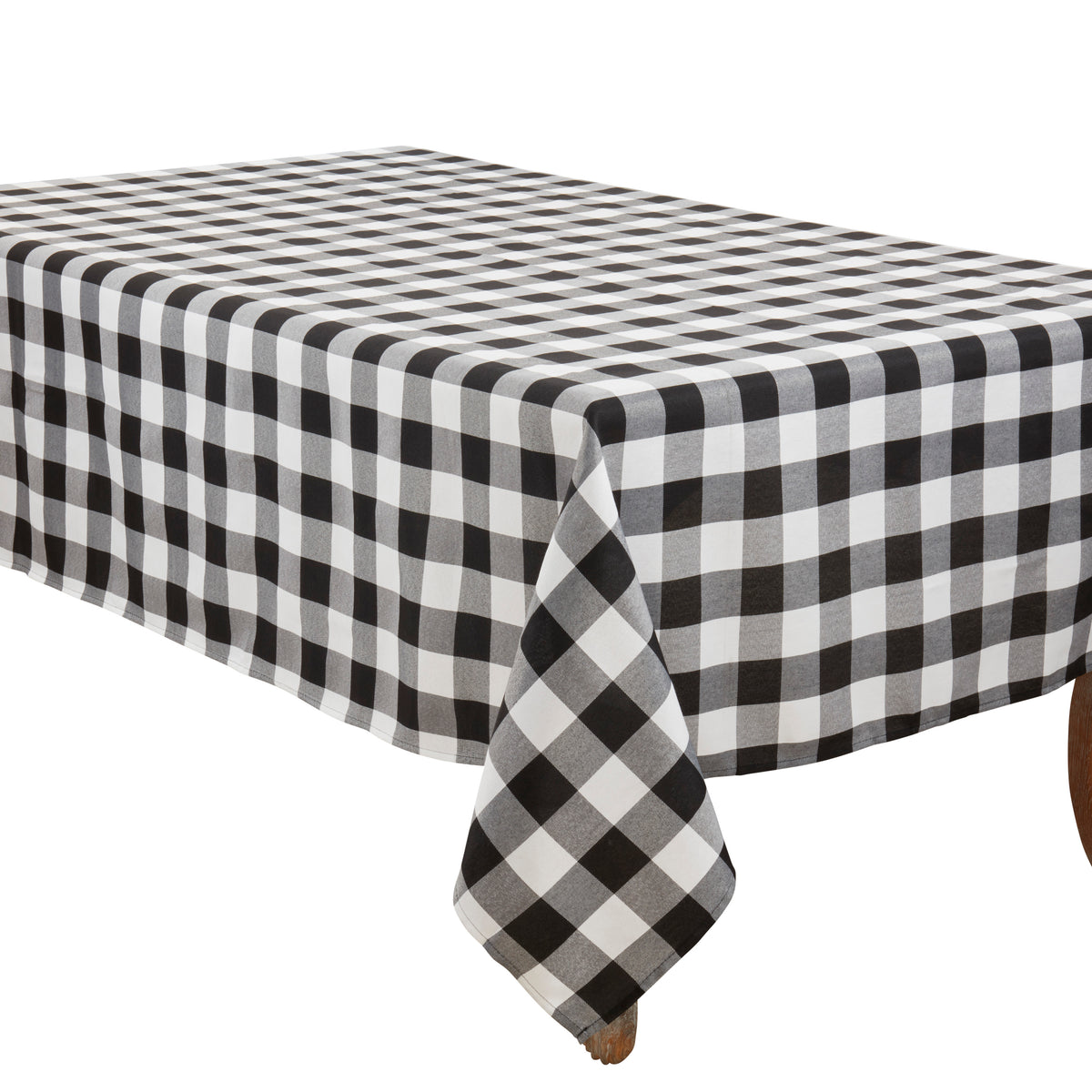 Black  Plaid Design Tablecloth  56% cotton - 44% polyester