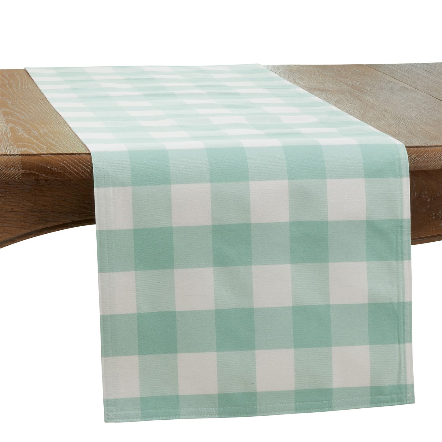 Everyday / All Season Green Buffalo Plaid Table Runner, 56% cotton - 44% polyester