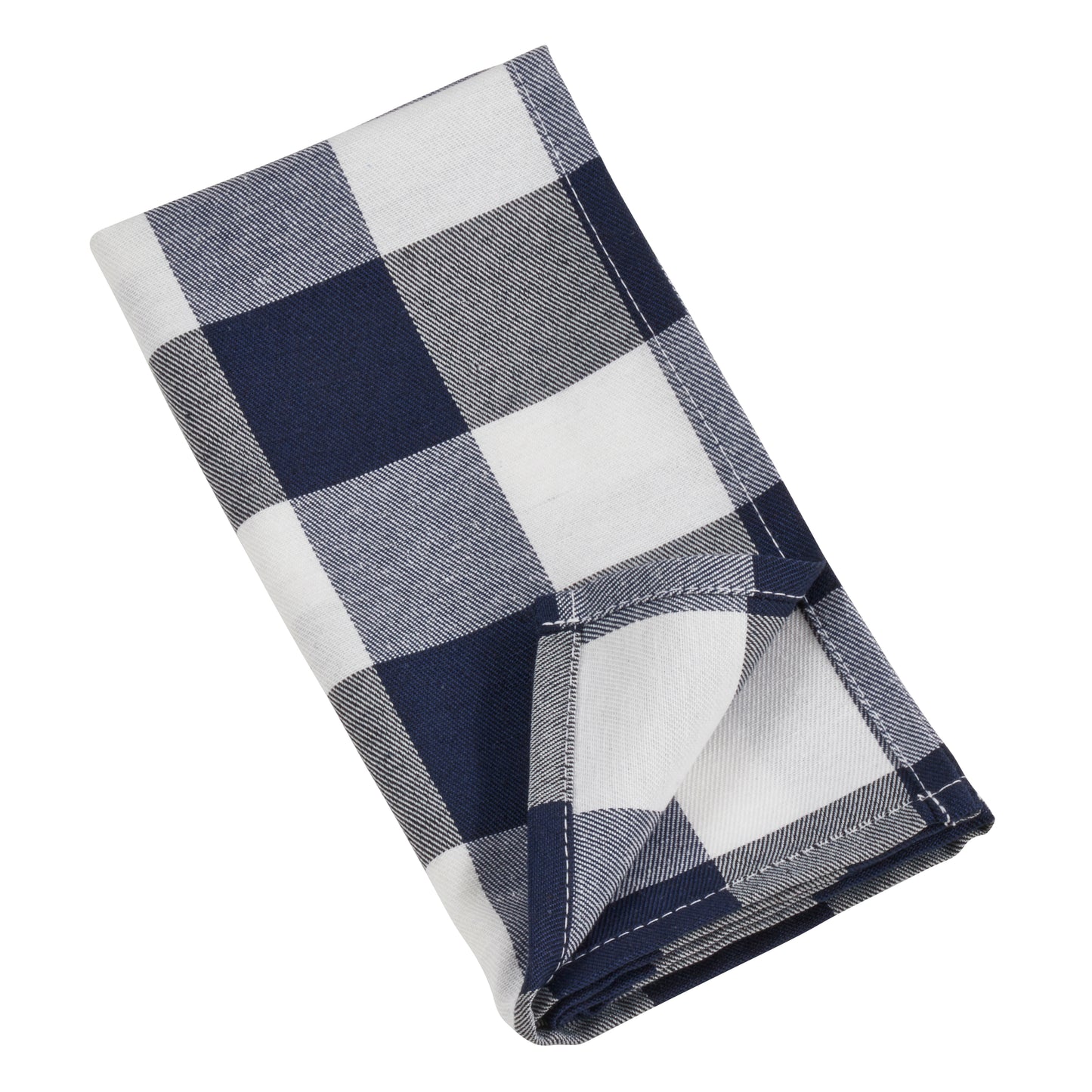 Navy Blue Buffalo Plaid Napkins 56% cotton - 44% polyester, 20 Inch Square (4 pcs.)