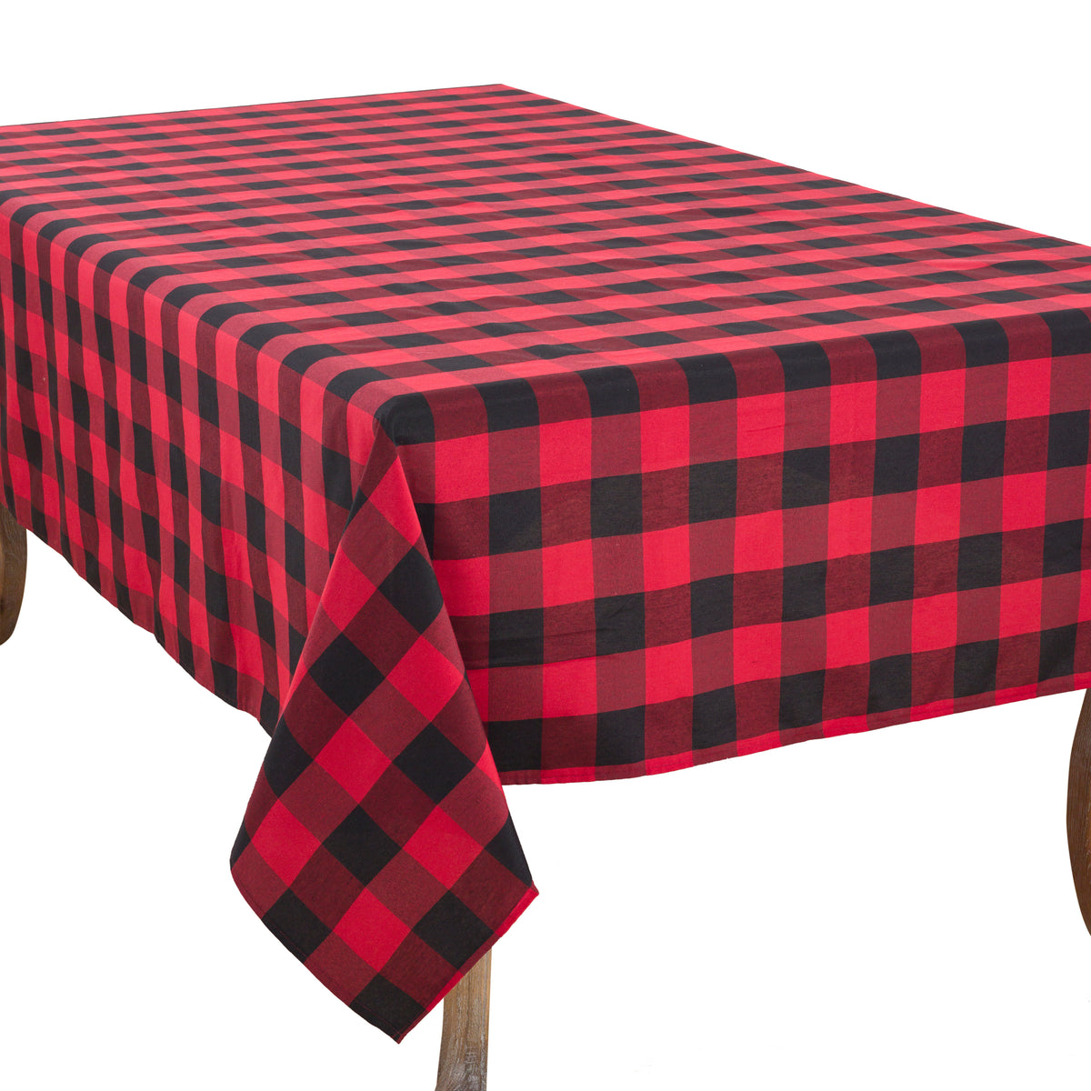 Red  Buffalo Plaid Tablecloth  56% cotton - 44% polyester