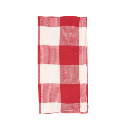 Red/White Buffalo Plaid Napkins 56% cotton - 44% polyester, 20 Inch Square (4 pcs.)