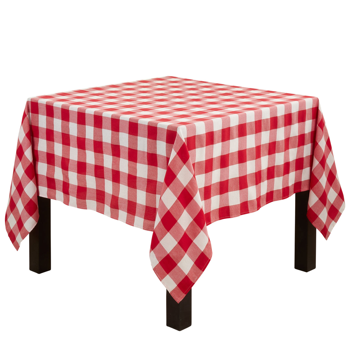 Red/White  Buffalo Plaid Tablecloth  56% cotton - 44% polyester