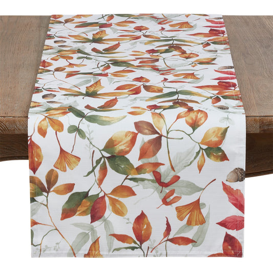 Thanksgiving / Fall Harvest Multi Fall Leaf Table Runner, 100% Polyester