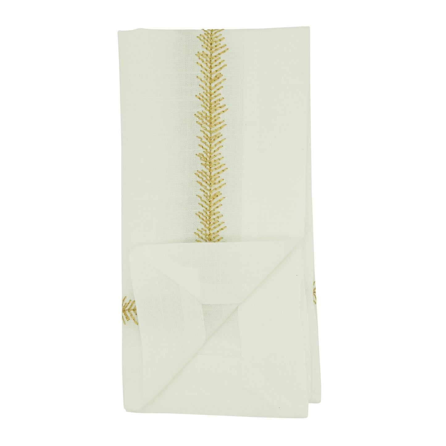 Gold Embroidered Border Napkins 100% polyester, 20 Inch Square (4 pcs.)