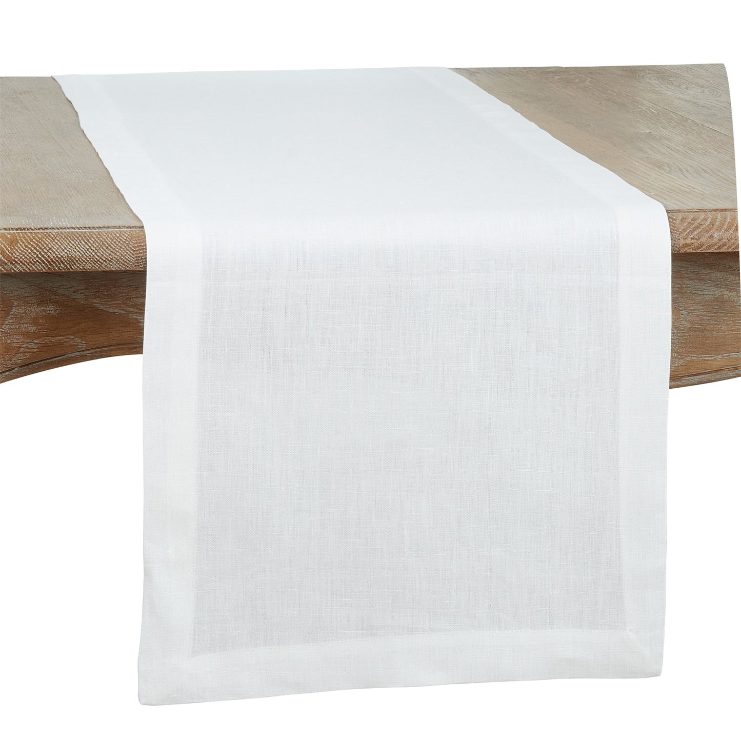 Everyday / All Season White Plain Linen Table Runner, 100% linen