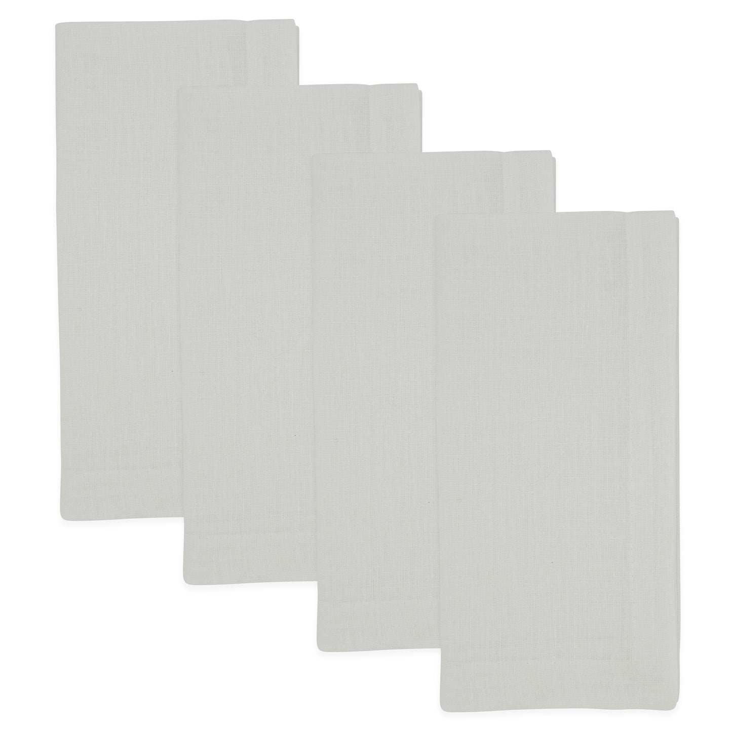 White Plain Linen Napkins 100% linen, 20 Inch Square (4 pcs.)