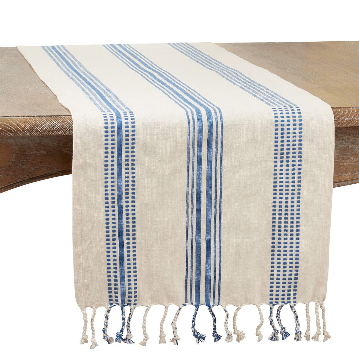 Everyday / All Season Navy Blue Striped Table Runner, 100% cotton