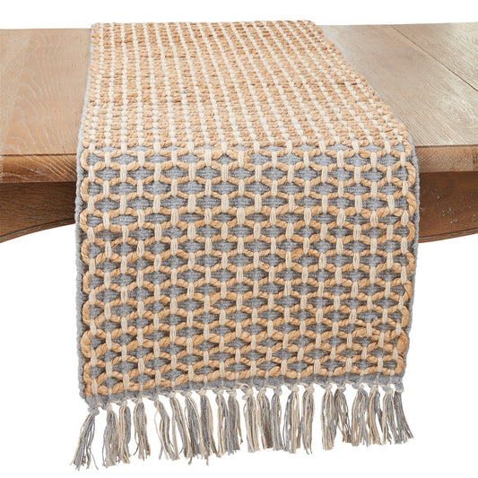 Everyday / All Season Grey Rope Table Runner, 80% cotton - 20% jute
