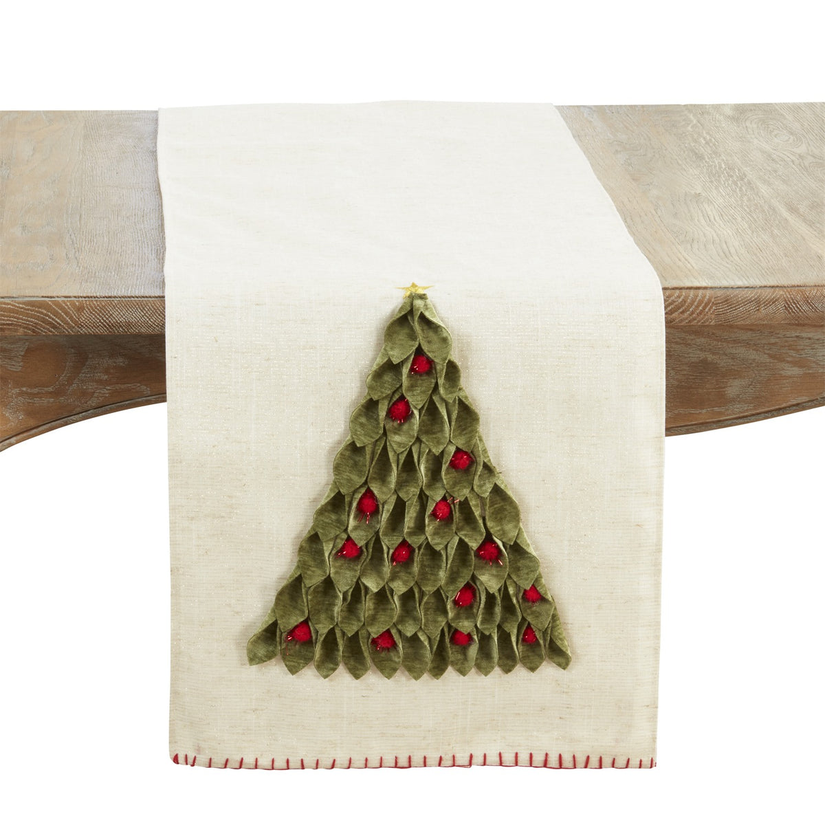 Christmas Multi Christmas Tree Table Runner, 100% Polyester