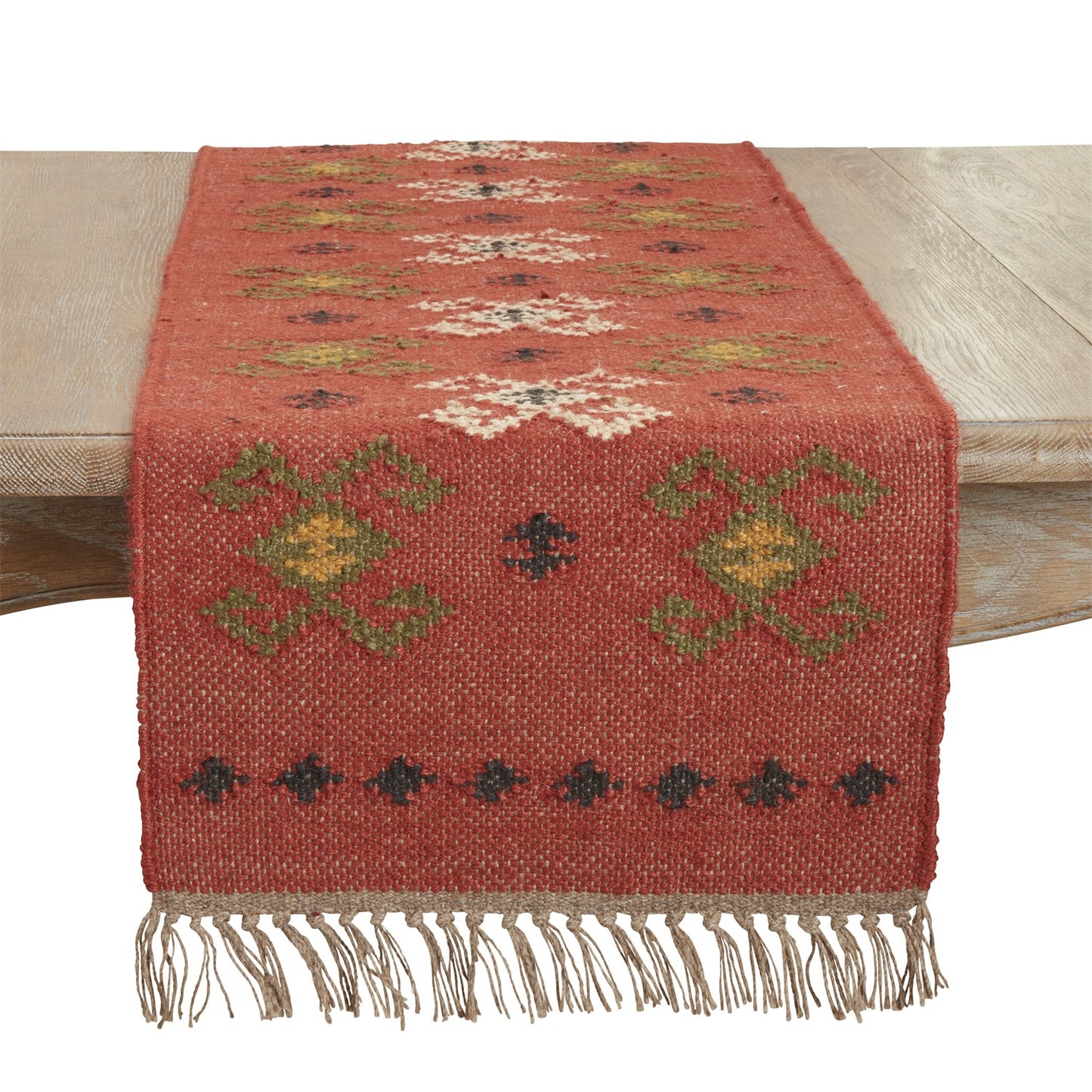 Everyday / All Season Multi Kilim Table Runner, 80% jute - 20% wool