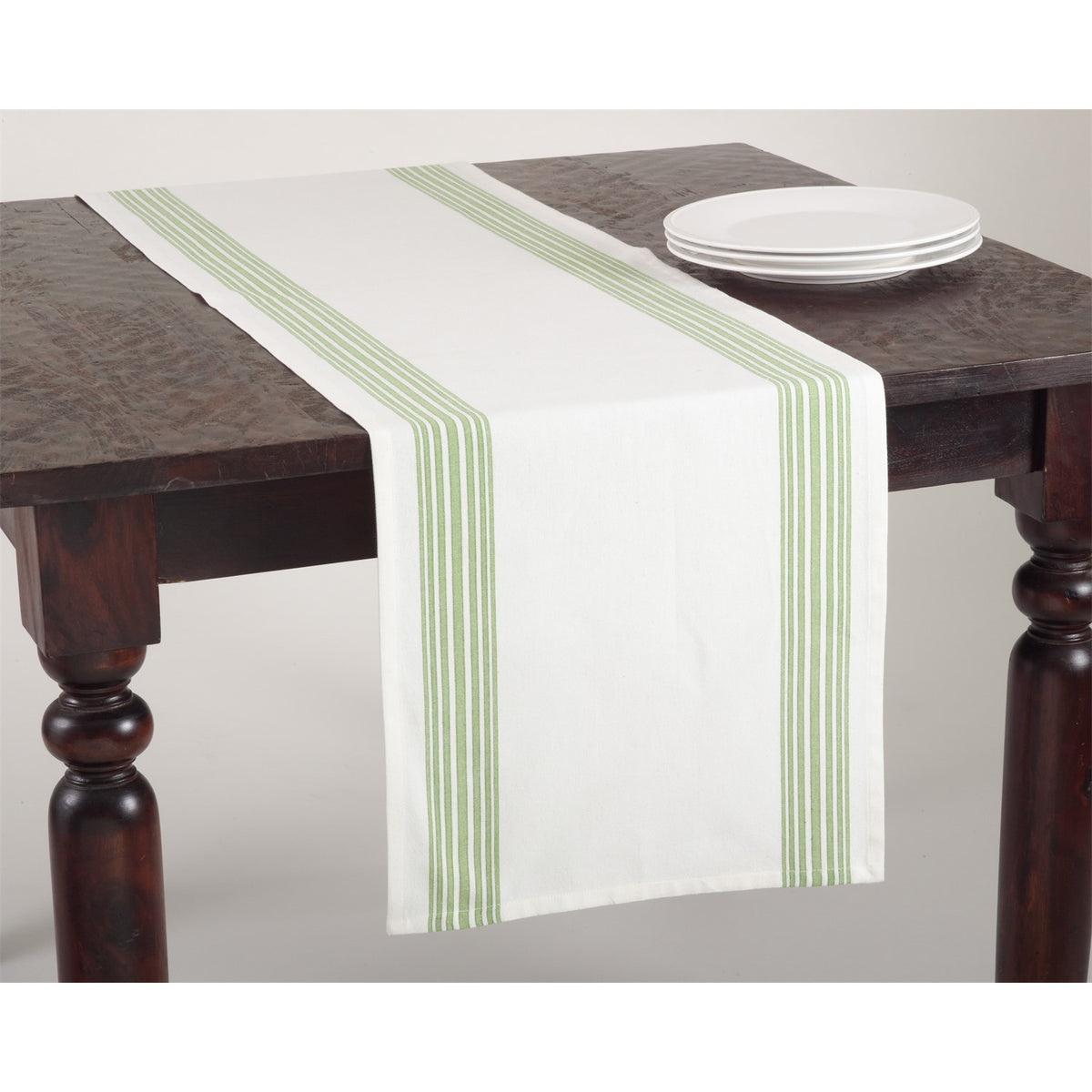 Everyday / All Season Lime Green Striped Design Table Runner, 100% cotton