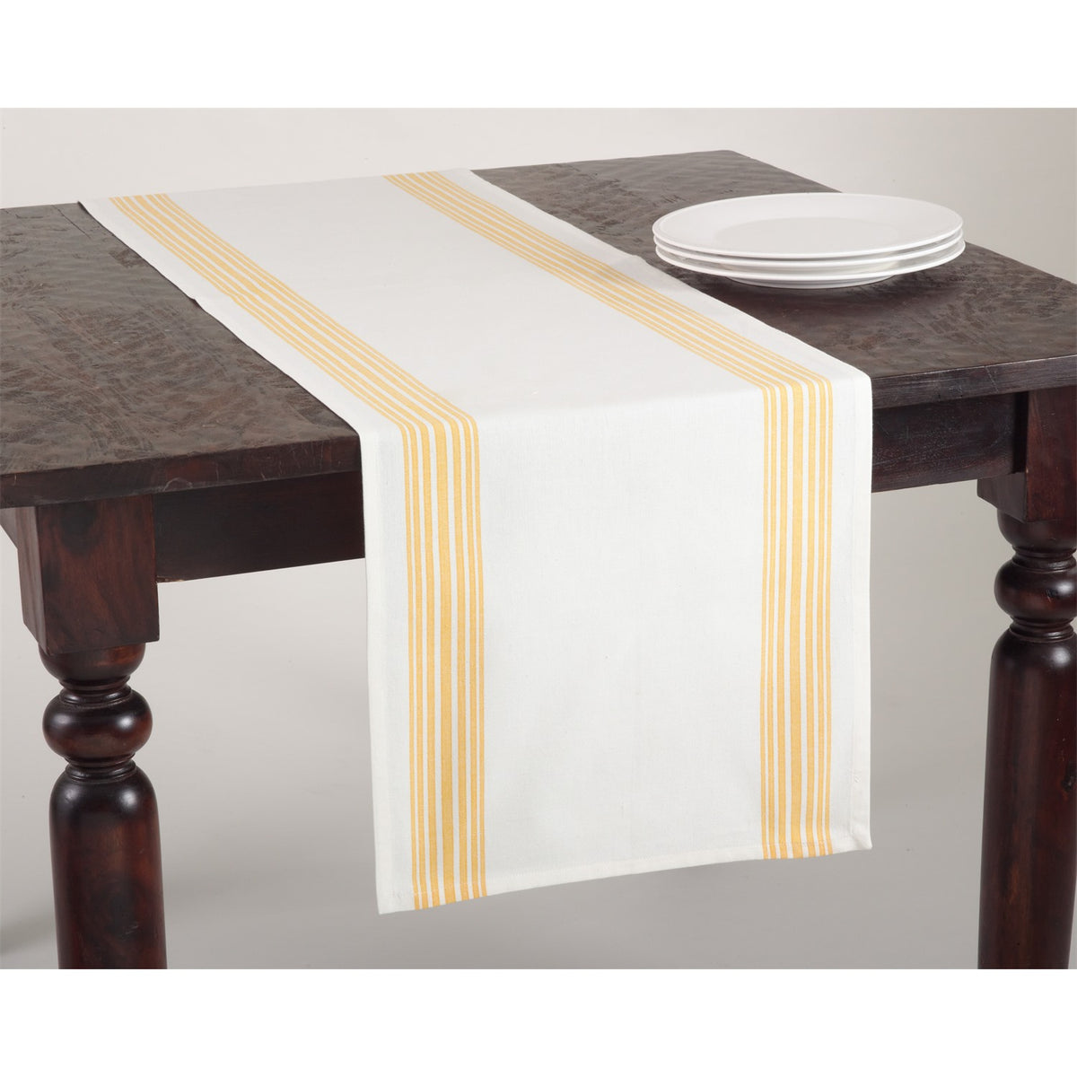 Everyday / All Season Yellow Striped Design Table Runner, 100% cotton