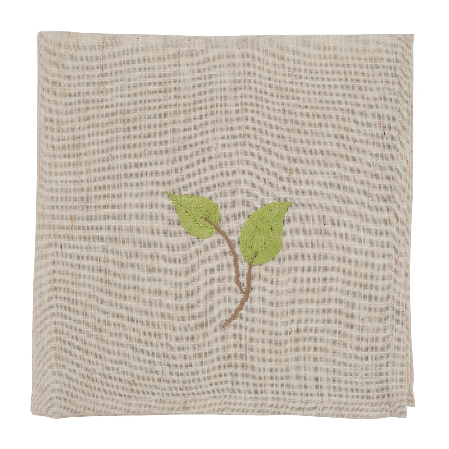 Natural Embroidered Vine Napkins 80% polyester - 20% linen, 20 Inch Square (4 pcs.)