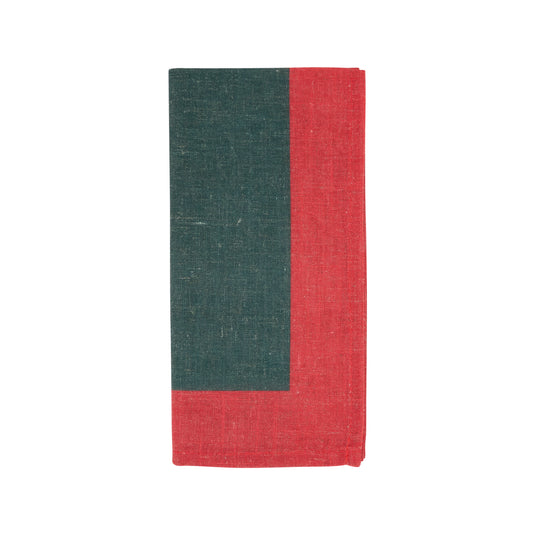 Green Color Band Border Napkins 85% polyester - 15% linen, 20 Inch Square (4 pcs.)